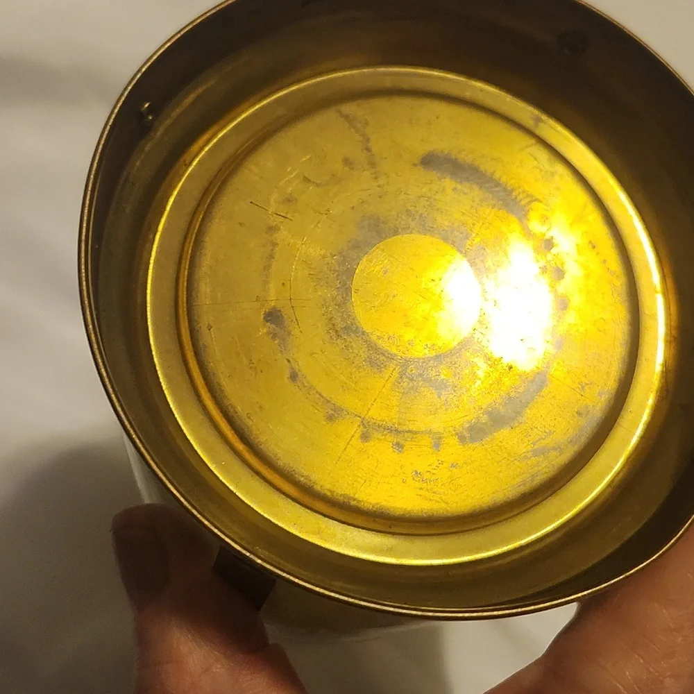Vintage Hazel-Atlas Brass and Glass Decorative Jar